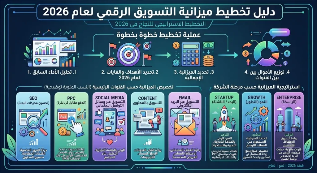 دليل تخطيط ميزانية التسويق الرقمي لعام 2026