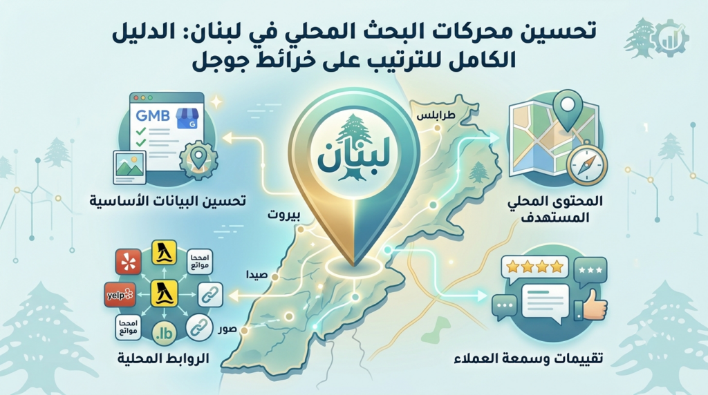 تحسين محركات البحث المحلي في لبنان: الدليل الكامل للترتيب على خرائط جوجل