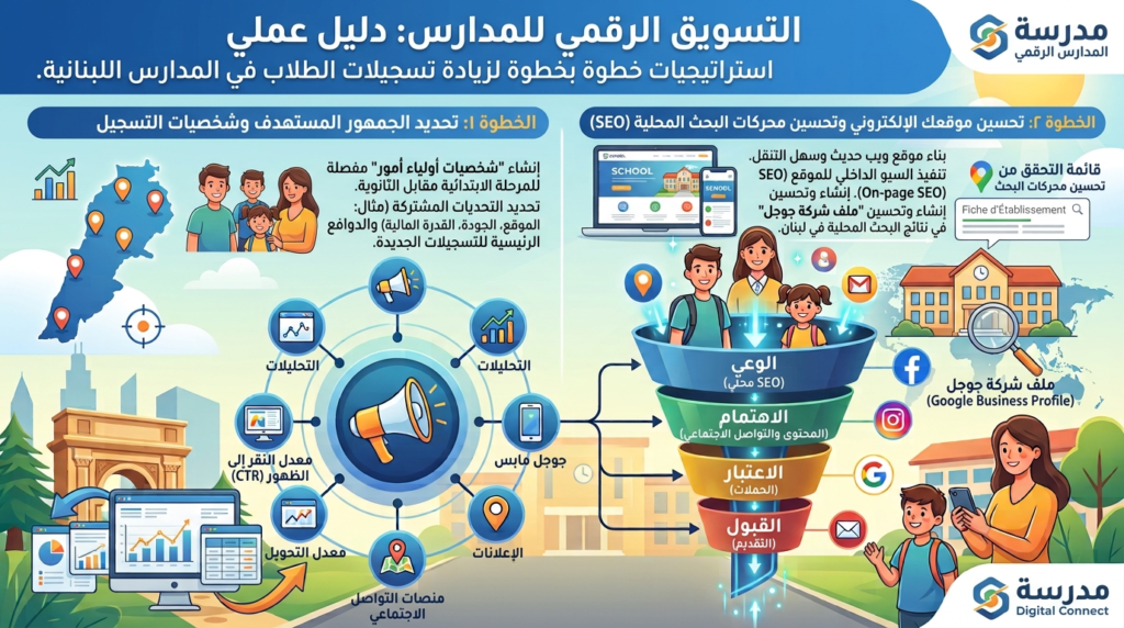 التسويق الرقمي للمدارس في لبنان: التسجيل والقبول