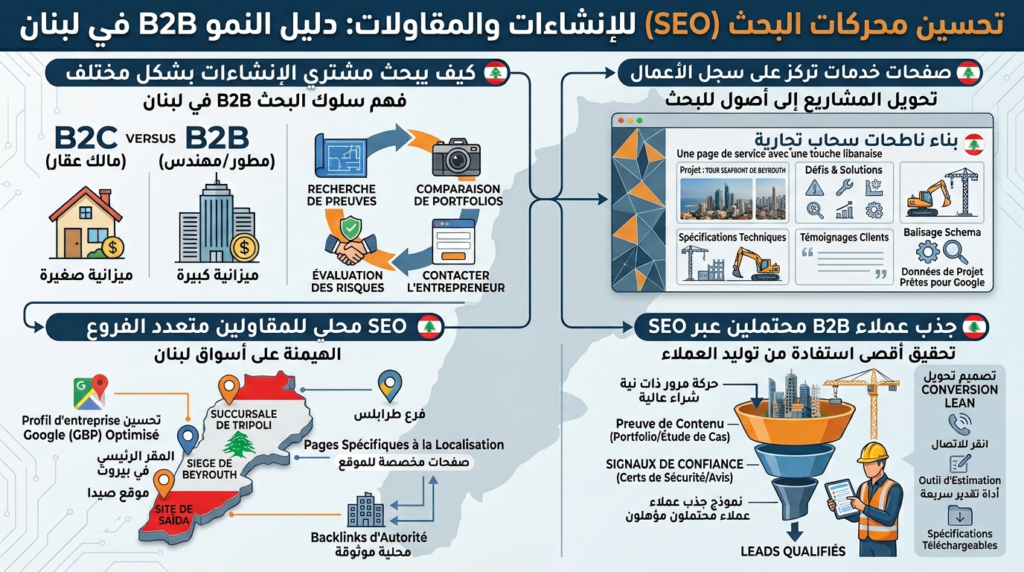 السيو لشركات البناء والمقاولات في لبنان