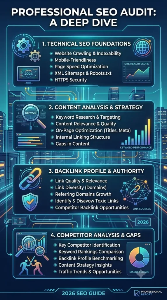 What a Professional SEO Audit Includes? (2026 Guide)