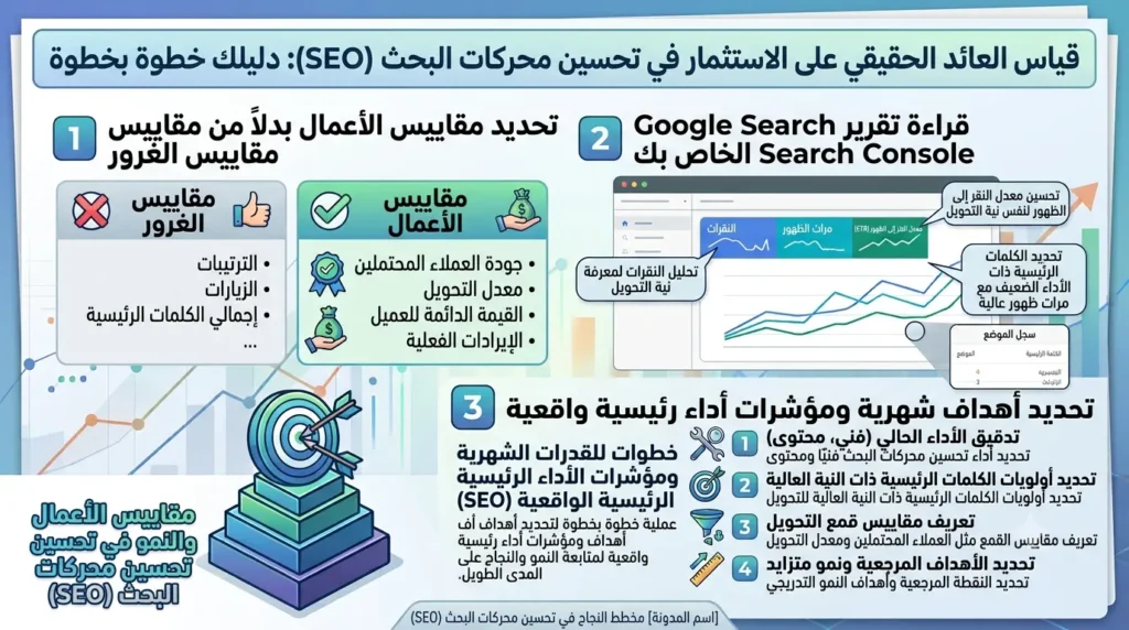 مؤشرات أداء السيو المهمة: قياس العائد الحقيقي