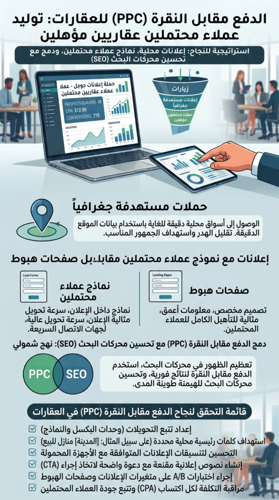الاعلانات المدفوعة بالنقرة للعقارات: توليد عملاء محتملين مؤهلين