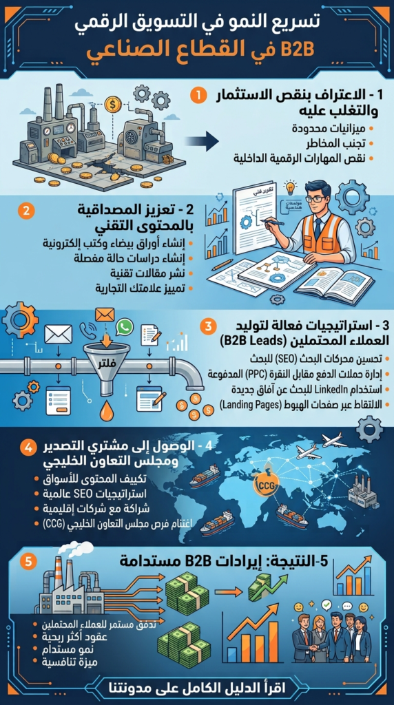 التسويق الرقمي للمصنّعين: توليد عملاء محتملين