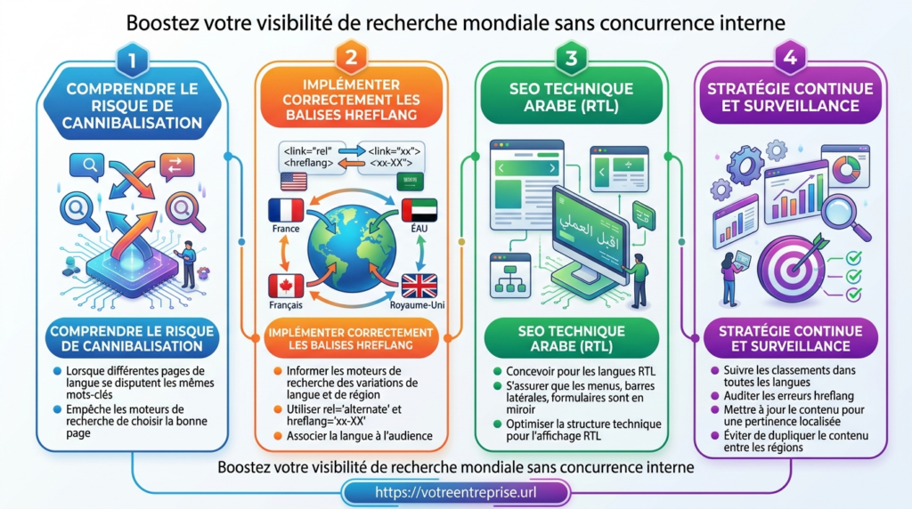 SEO Multilingue : Gérer l'Anglais, l'Arabe et le Français Sans Cannibalisation