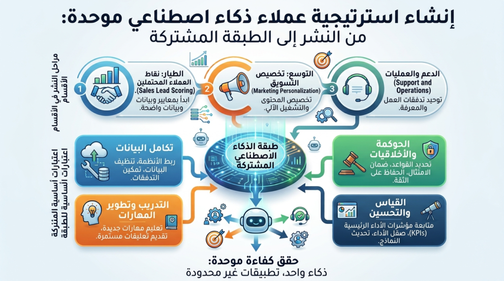 وكلاء الذكاء الاصطناعي عبر الأقسام: المبيعات والتسويق والدعم والعمليات