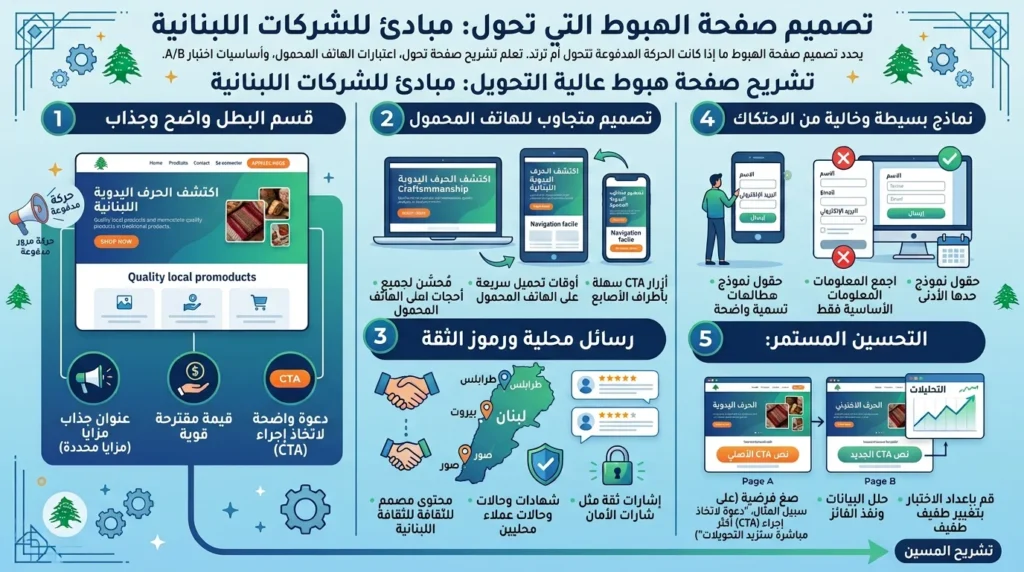 تصميم صفحة هبوط تحوّل: مبادئ للشركات اللبنانية