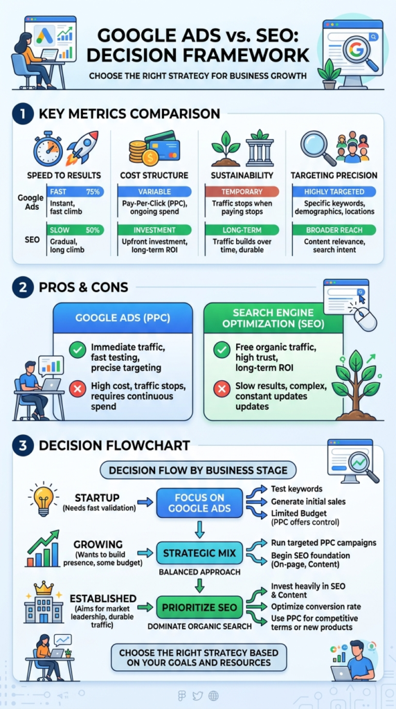 Google Ads vs SEO: Which Should You Invest In First?