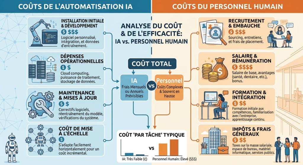 Automatisation IA vs Embauche de Personnel : une Vraie Comparaison de Coûts