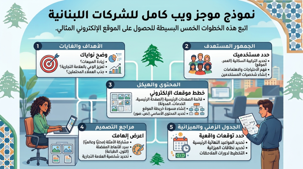 كيفية تحضير موجز لوكالة تصميم مواقع: نموذج عملي للشركات اللبنانية