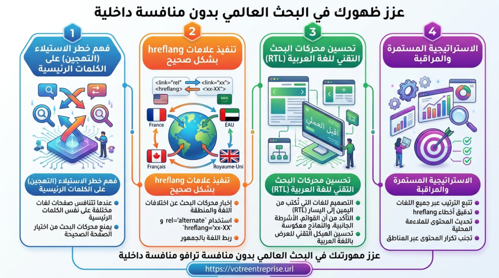 السيو متعدد اللغات: إدارة المحتوى بالإنجليزية والعربية والفرنسية دون التهام الذات