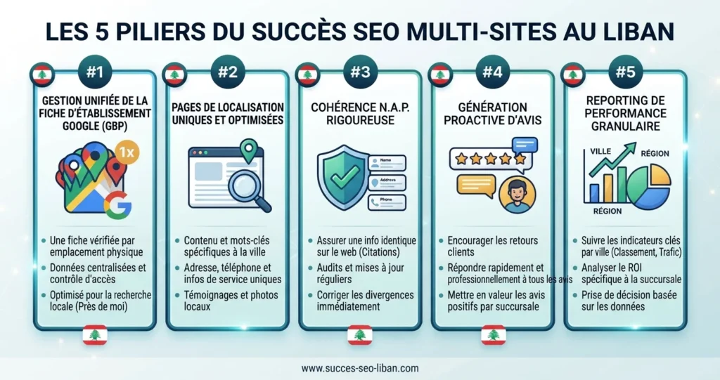 SEO local multi-établissements au Liban : agences et fiches
