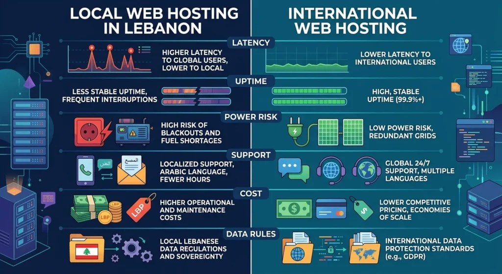Local vs International Web Hosting: Lebanon or Abroad?