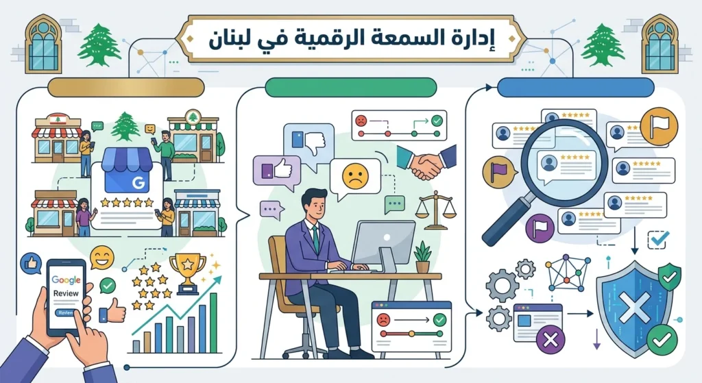 إدارة السمعة الإلكترونية في لبنان: تقييمات جوجل والردود