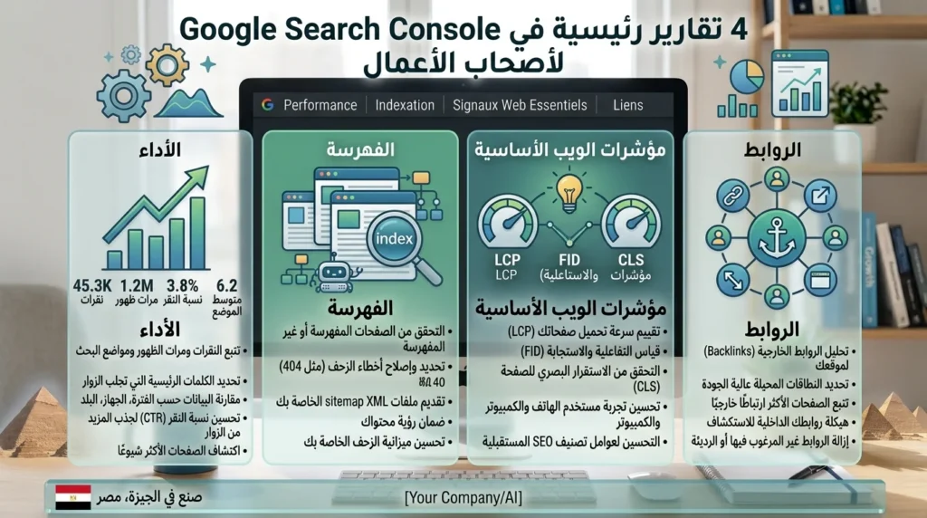 شرح جوجل سيرش كونسول لأصحاب الأعمال: التقارير المهمة