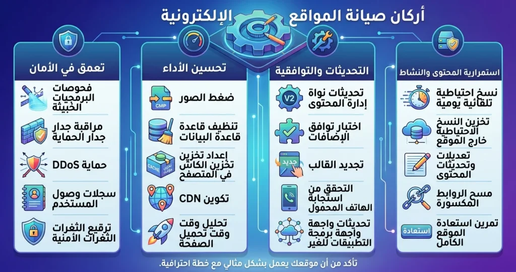 صيانة الموقع الإلكتروني: ما تشمله ولماذا تحتاج كل شركة إلى خطة
