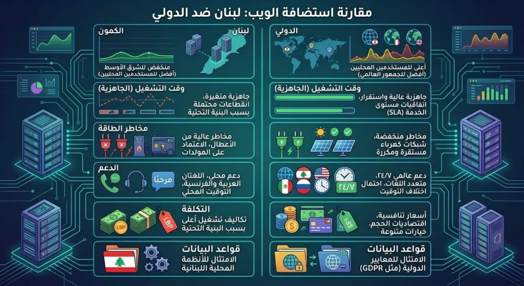 استضافة محلية أم خارجية؟ أين تستضيف موقعك اللبناني