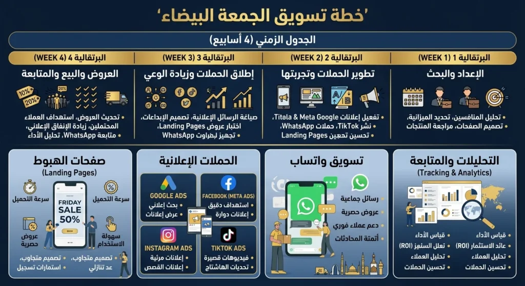 خطة تسويق الجمعة البيضاء 2026 للمتاجر في الخليج ولبنان